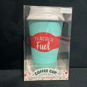 New Eccolo coffee cup espresso latte teacher fuel blue stress ball squeezeball